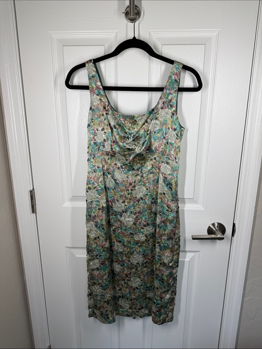 Nanette Lepore beaded silk cocktail evening dress size 6